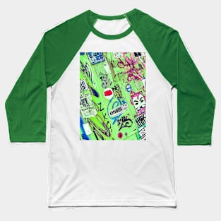 Green Graffiti Street Art Sticker Tag NYC Baseball T-Shirt